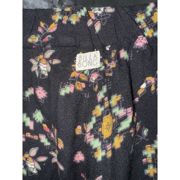 Billabong XL Pants Flowy Contrast Color Panel Boho Floral Print Wide Flare Leg - Picture 6 of 8